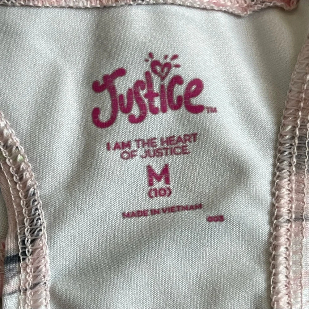 Justice Sports Bra Crisscross Long Line Girls Size M 10 Pink Athletic Yoga